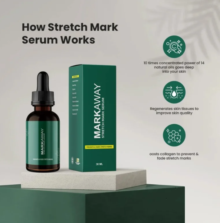 Markaway Stretch Mark Serum 30ml | Herbal Formula for Scars & Skin Elasticity